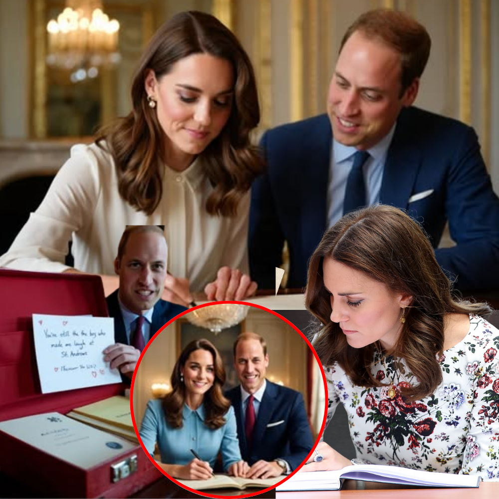 Fairytale Romance Love Notes in a Red Briefcase Behind the polished palace walls, Prince William opens his government box filled with state papers, briefings, and heavy responsibilities… but tucked between the folders, he sometimes finds something else. Handwritten notes from Kate — with doodles of hearts, silly inside jokes, and one line that has fans in tears: “You’re still the boy who made me laugh at St. Andrews.”