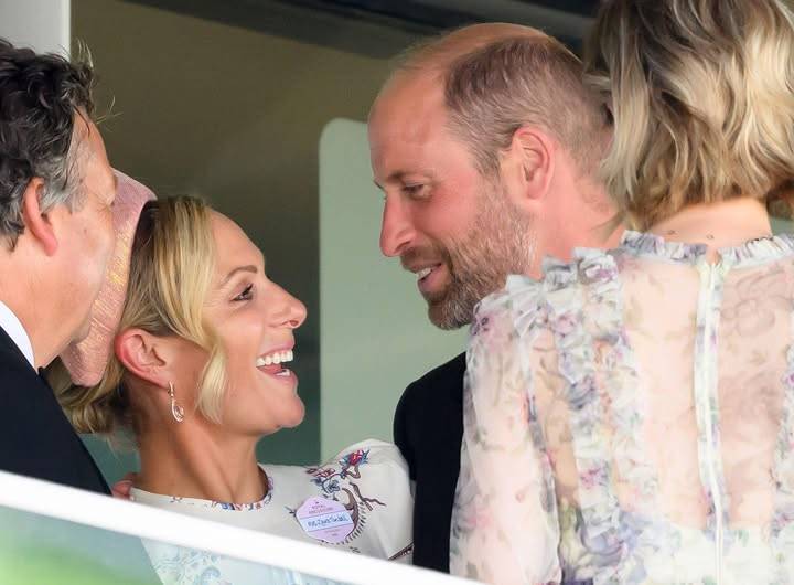 Prince William greets Zara Tindall at Royal Ascot