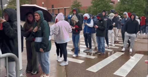 Massive crowds line up in the rain at Ole Miss for Turning Point USA event with VP Vance, Erika Kirk