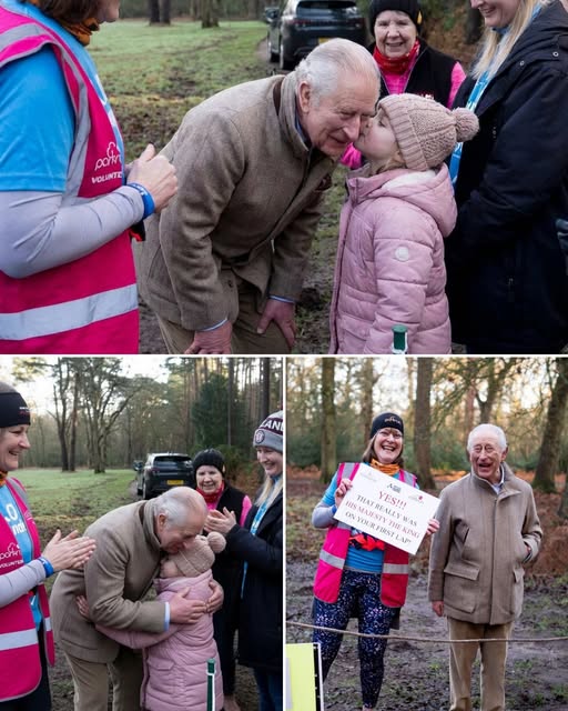 t first they thought it was just another spectator… then someone whispered, ‘That’s the King.’ What started as an ordinary 5km Saturday morning quickly turned into something no one on that starting line expected, as King Charles III appeared quietly along the course at Sandringham Estate to cheer on runners at the Sandringham parkrun. There were no speeches, no grand entrances — just clapping hands, warm smiles, and a few simple words of encouragement that caught breathless joggers completely off guard. For a few brief seconds, runners weren’t just chasing a personal best — they were passing a King who seemed genuinely delighted to be there. Social media quickly lit up with clips and photos, but those who were present say the real magic wasn’t the video — it was the eye contact, the smile, the unexpected nod of support… WATCH THIS MOMENT BELOW 👇👇👇