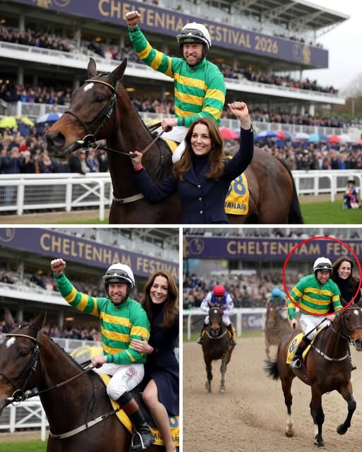 ““William and Kate suddenly charged into the race at Cheltenham 2026 — and within seconds, the entire grandstand seemed to erupt.” As the race hit its most intense moment, the royal couple were seen surging ahead on horseback, with Kate raising her fist in celebration as they pulled clear of the pack behind them. Dirt flew up from the track, and the crowd appeared to come alive as the chase behind them was still far from over. But the moment that had everyone holding their breath came as they entered the final bend — where one split-second mistake could have changed the entire race. WATCH BELOW “