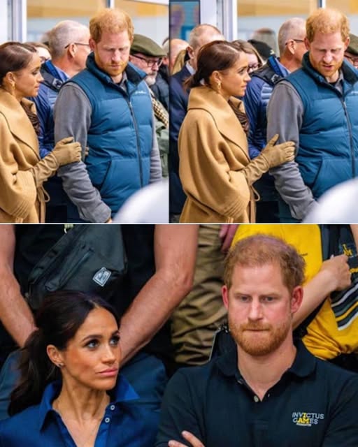 “SHE KEPT REACHING FOR HIM — AND HIS REACTION IN FRONT OF CAMERAS CHANGED THE WHOLE MOMENT 😳🔥  Meghan Markle appeared composed and confident as she arrived at the NBA All-Star Game, guiding the moment in front of cameras and repeatedly reaching out to Prince Harry, but the dynamic quickly shifted as he sat beside her, his mood turning noticeably tense after what had been a relaxed interaction with Chris Tucker just moments earlier, and as the cameras lingered, the contrast became hard to ignore.  What followed has since sparked a wave of online reaction, as Harry appeared to pull back and respond sharply while Meghan tried to lighten the moment, gently touching his arm to prompt a smile, a brief exchange that unfolded in seconds but is now being replayed and analyzed from every angle.   And it’s the exact words he appeared to say in that split second — caught in the middle of the moment — that are now fueling the backlash, turning a routine public appearance into a clip that continues to gain traction far beyond the event itself. WATCH BELOW “