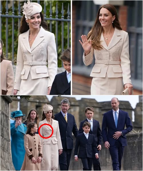 “👑 A timeless rewear done right! Catherine, Princess of Wales stepped out for Easter in Windsor rewearing her cream suit by Self-Portrait—first worn in 2022 during her visit to the Royal College of Midwives and the Royal College of Obstetricians and Gynaecologists. Elegant, sustainable, and effortlessly iconic… see more”