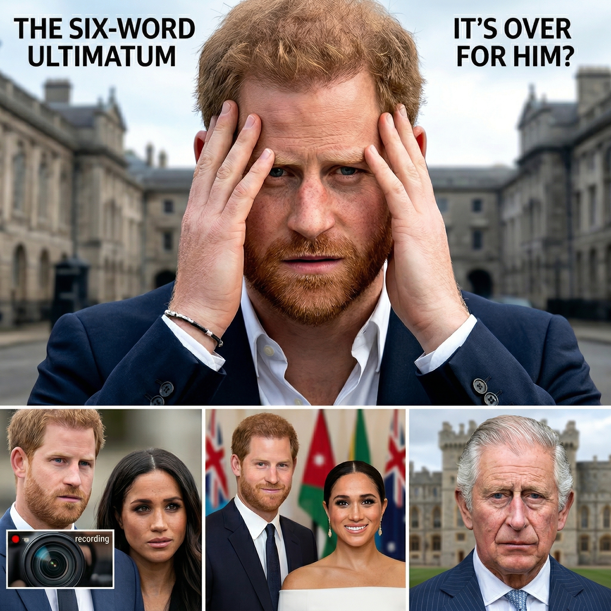 IT’S OVER FOR HIM — HARRY IS DESPERATE AFTER RECEIVING A SIX-WORD ULTIMATUM FROM THE ROYAL FAMILY. The Sussexes can no longer sit still as they realize they are becoming increasingly sidelined in the United States. No money, no status. That reality has pushed them to stage a series of so-called “fake royal tours,” from Jordan to now Australia—and they show no signs of stopping. Their objective is becoming increasingly clear, and it appears to be aimed directly at the British Royal Family. But in response to these efforts, a six-word message has been delivered—one that may signal the beginning of the end for the Sussexes.
